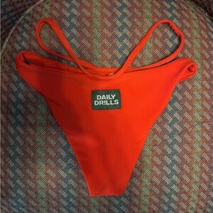 Daily Drills Bold Orange Bikini Bottom
